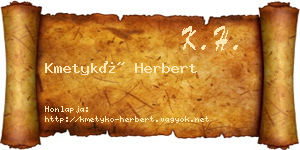 Kmetykó Herbert névjegykártya
